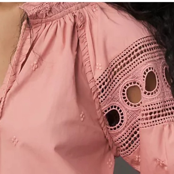 Anthropologie Forever That Girl Long-Sleeve VNeck Embroidered Peasant Blouse NWT - Picture 4 of 8